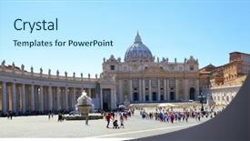  Presentation with vatican - PPT layouts having st peter's cathedral vatican background and a sky blue colored foreground