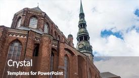  Presentation with peter - Audience pleasing PPT theme consisting of st peter's church backdrop and a tawny brown colored foreground
