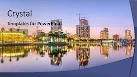  Presentation with orlando florida usa downtown city - Slides consisting of st petersburg florida usa downtown background and a light blue colored foreground