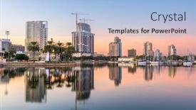  Presentation with florida - Slide set enhanced with st-petersburg-florida-usa-downtown background and a light blue colored foreground