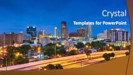  Presentation with florida - PPT theme with st-petersburg-florida-usa-downtown background and a teal colored foreground