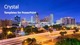  Presentation with orlando florida usa downtown city - PPT theme enhanced with st petersburg florida usa downtown background and a cobalt blue colored foreground