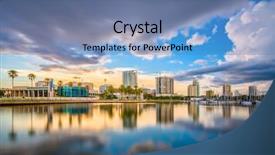 Presentation with florida - PPT theme featuring st petersburg florida usa skyline background and a teal colored foreground