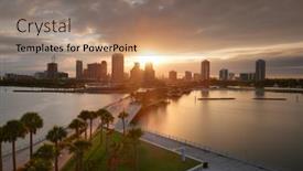  Presentation with florida - Slide deck featuring st-petersburg-florida-usa-skyline background and a coral colored foreground