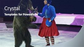  Presentation with circus show - Beautiful presentation design featuring st-petersburg-russia-december-28 backdrop and a navy blue colored foreground