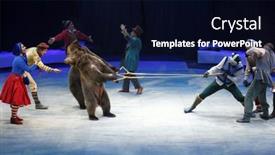  Presentation with circus show - Cool new presentation design with st-petersburg-russia-december-28 backdrop and a wine colored foreground