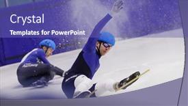  Presentation with skating - Cool new presentation theme with st-petersburg-russia-february-18 backdrop and a violet colored foreground