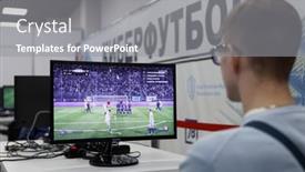  Presentation with football tournament - Presentation theme with st-petersburg-russia-february-23 background and a gray colored foreground