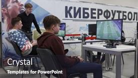  Presentation with football tournament - Colorful PPT theme enhanced with st-petersburg-russia-february-23 backdrop and a wine colored foreground