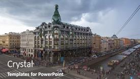  Presentation with avenue - Slides featuring st-petersburg-russia-jul-20 background and a  colored foreground