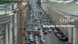  Presentation with traffic jam - Colorful slide deck enhanced with st-petersburg-russia-jun-27 backdrop and a gray colored foreground