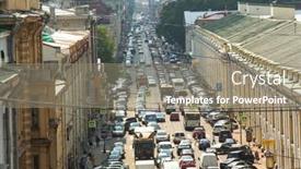  Presentation with traffic jam - Colorful presentation enhanced with st-petersburg-russia-jun-27 backdrop and a gray colored foreground