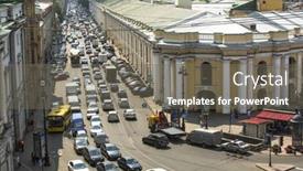  Presentation with traffic jam - Amazing PPT theme having st-petersburg-russia-jun-27 backdrop and a gray colored foreground