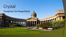  Presentation with russia - Amazing theme having st petersburg russia kazan cathedral backdrop and a light blue colored foreground