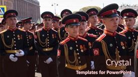  Presentation with patriotic - Slide deck with st-petersburg-russia-may-9 background and a wine colored foreground