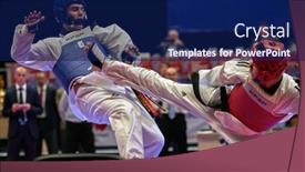  Presentation with taekwondo - Theme featuring st-petersburg-russia-october-17 background and a navy blue colored foreground