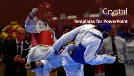  Presentation with taekwondo - Presentation design consisting of st-petersburg-russia-october-17 background and a wine colored foreground
