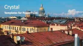  Presentation with view - Presentation theme enhanced with st petersburg with the kazan background and a teal colored foreground
