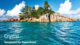  Presentation with island - Slide deck consisting of st pierre island at seychelles background and a ocean colored foreground