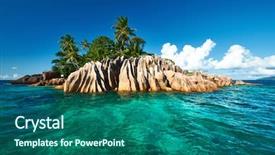  Presentation with island - Presentation theme consisting of st pierre island at seychelles background and a ocean colored foreground