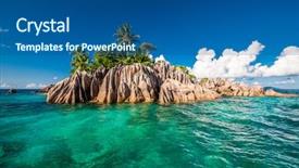  Presentation with island - Beautiful slide set featuring st pierre island at seychelles backdrop and a ocean colored foreground