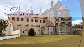  Presentation with middle ages - Theme with st-procopius-basilica-and-monastery background and a sky blue colored foreground