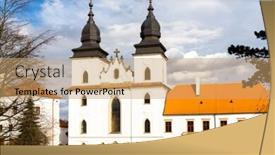  Presentation with middle ages - Slides enhanced with st-procopius-basilica-and-monastery background and a coral colored foreground