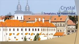  Presentation with czech republic - Amazing presentation design having st-procopius-basilica-trebic-czech backdrop and a light blue colored foreground