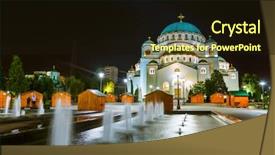 Presentation with architecture - Slide deck consisting of st sava cathedral - belgrade - serbia background and a wine colored foreground