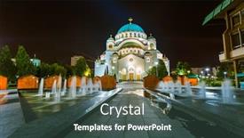  Presentation with architecture - Beautiful PPT layouts featuring st-sava-cathedral-belgrade-serbia backdrop and a ocean colored foreground