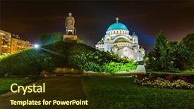  Presentation with architecture - PPT layouts with st sava cathedral - belgrade - serbia background and a wine colored foreground
