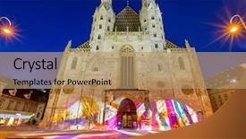  Presentation with austria politic - Cool new PPT theme with st stephan cathedral in vienna backdrop and a coral colored foreground