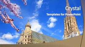  Presentation with history chartres cathedral - Audience pleasing slide deck consisting of st stephan cathedral in vienna backdrop and a cobalt blue colored foreground