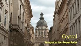  Presentation with budapest - Presentation design having st-stephen-s-basilica background and a tawny brown colored foreground