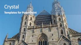  Presentation with triumph arch in innsbruck austria - PPT layouts consisting of st stephen's cathedral vienna austria background and a teal colored foreground