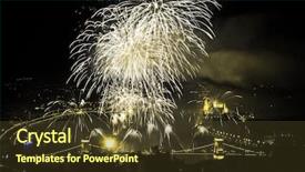  Presentation with fireworks on bridge - PPT layouts consisting of st stephens or foundation day background and a tawny brown colored foreground