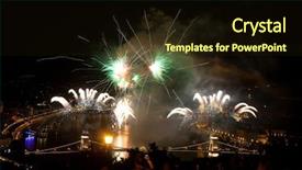  Presentation with fireworks on bridge - Presentation theme with st stephens or foundation day background and a  colored foreground