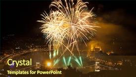  Presentation with fireworks on bridge - Cool new PPT theme with st stephens or foundation day backdrop and a  colored foreground
