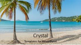 Presentation with virgin islands - Presentation design consisting of st thomas us virgin islands background and a mint green colored foreground