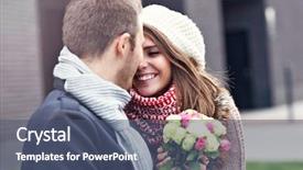  Presentation with flowers - PPT theme having st valentin - picture showing young couple background and a ocean colored foreground