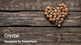  Presentation with heart flowers - Theme enhanced with st valentin - rose flowers in heart shape background and a tawny brown colored foreground