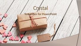  Presentation with gift - Slides with st valentin - vintage gift box with blank background and a sky blue colored foreground