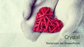  Presentation with white snow - Slide deck with st valentine concept instagram effect background and a soft green colored foreground