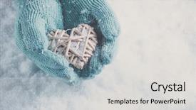  Presentation with heart hands - Presentation theme consisting of st valentine concept instagram effect background and a light gray colored foreground