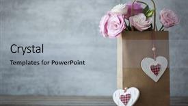  Presentation with pink flowers - Beautiful PPT theme featuring st valentines day minimalistic background backdrop and a light gray colored foreground