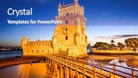  Presentation with tower - Slides having st vincent in the civil background and a ocean colored foreground