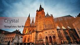  Presentation with prague - Cool new presentation design with st-vitus-cathedral-in-prague backdrop and a red colored foreground