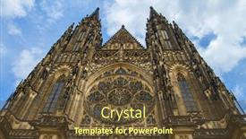  Presentation with prague - Colorful presentation design enhanced with cool looking two dancing women isolated on white background backdrop and a white colored foreground