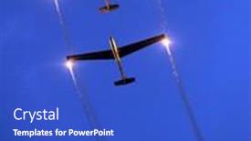  Presentation with glider - Presentation design consisting of st-wolfgang-austria-july-7 background and a cobalt blue colored foreground