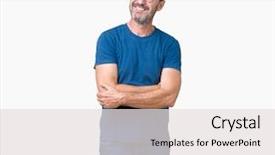  Presentation with eye glasses looking at world - Cool new PPT theme with staar - handsome middle age hoary senior backdrop and a  colored foreground